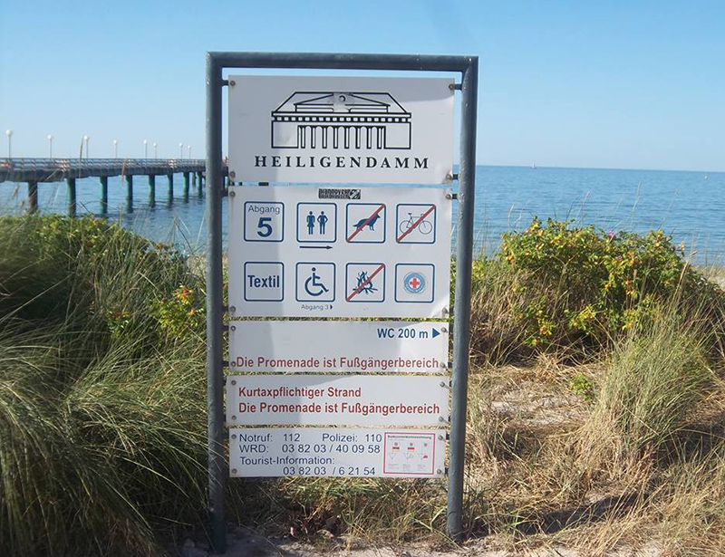 'Kurtaxpflichtiges' strand in Heiligendamm. Afb.: DIA/Marja Verburg