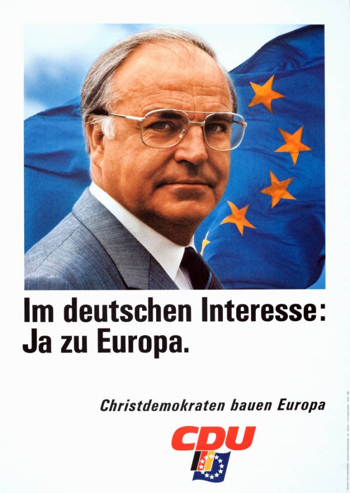 Kanselier Kohl op verkiezingsposter CDU 1989. Afb.: wikimedia/Konrad Adenauer Stiftung/cc