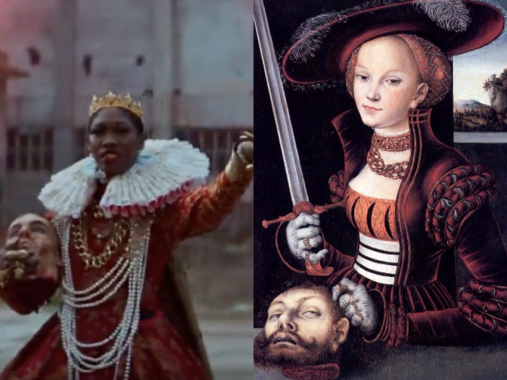 Rammsteins Germania (l) en Judith van Lucas Cranach de Oude