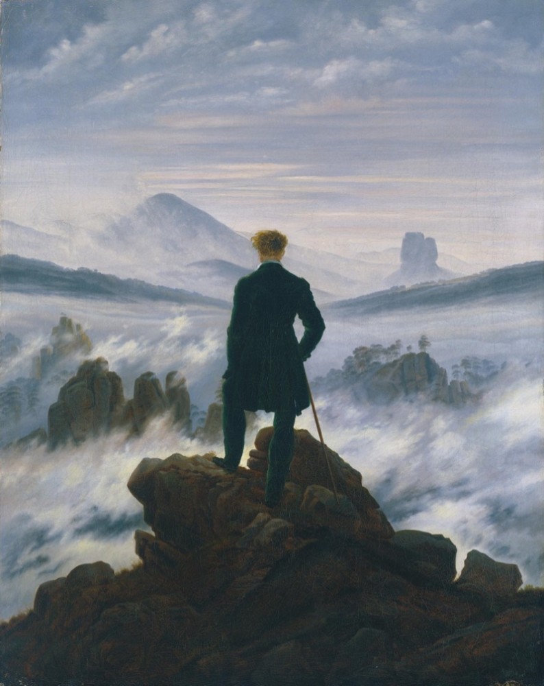 'Wanderer über dem Nebelmeer', Caspar David Friedrich. Afb.: Hamburger Kunsthalle, Hamburg 