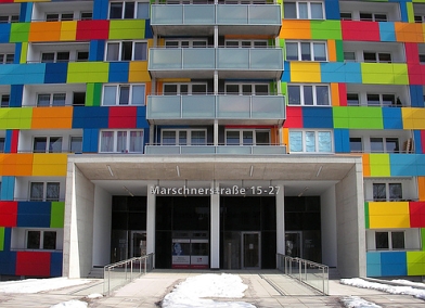 Gerestaureerde plattenbau in Dresden. Afbeelding: martinroell, www.flickr.com