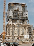 De wederopbouw van de Frauenkirche. Afbeelding: sir james, www.flickr.com