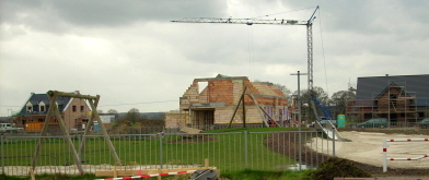 Huizen voor Nederlanders aan de rand van het Duitse grensdorp Kranenburg. Afbeelding: DIA