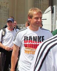 Klinsmann tijdens het feest na afloop van het WK 2006. Afbeelding: René_Berlin, www.flickr.com