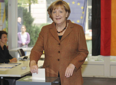 Merkel stemt. Afb.: dpa