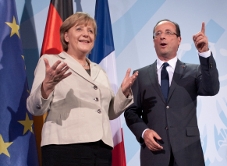 Merkel met de Franse president Hollande. Afb.: dpa/pict.-all.
