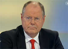 Steinbrück in de Elefantenrunde. Afb.: screenshot ARD