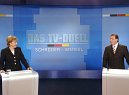 Op 4 september 2005 gingen kanselier Schröder en CDU-lijsttrekker Merkel de directe verkiezingsstrijd aan in een live uitgezonden tv-debat