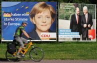 Verkiezingsposter van CDU en SPD voor de Europese verkiezingen. Afb.: dpa/picture-alliance