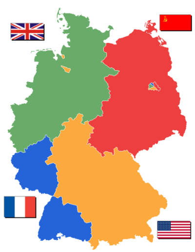 ©wikipedia.org. Kaart van de vier bezetingszones